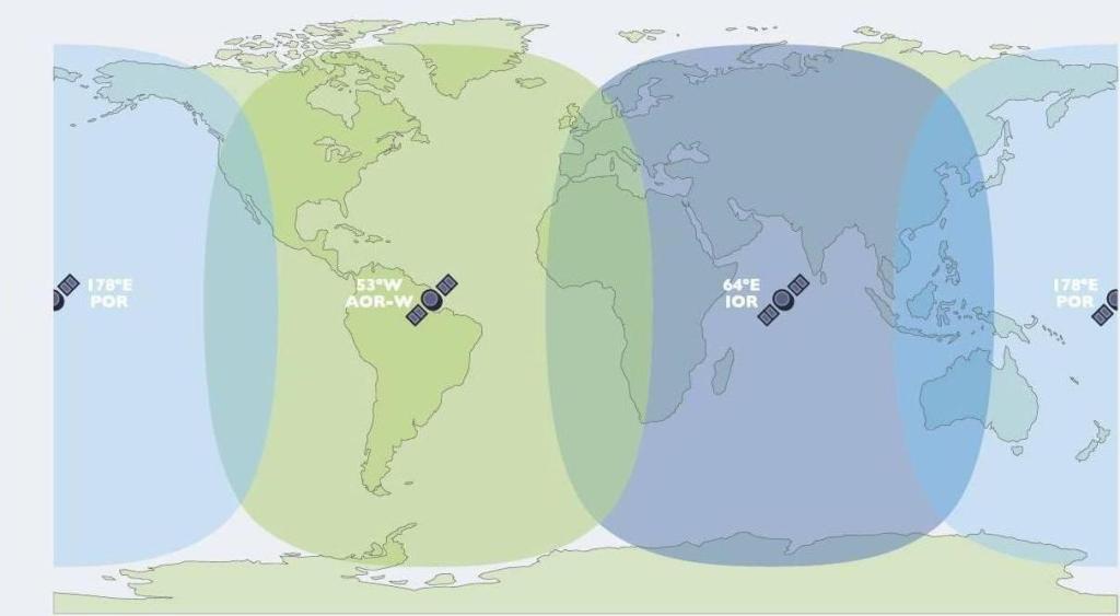 Зона покрытия Inmarsat